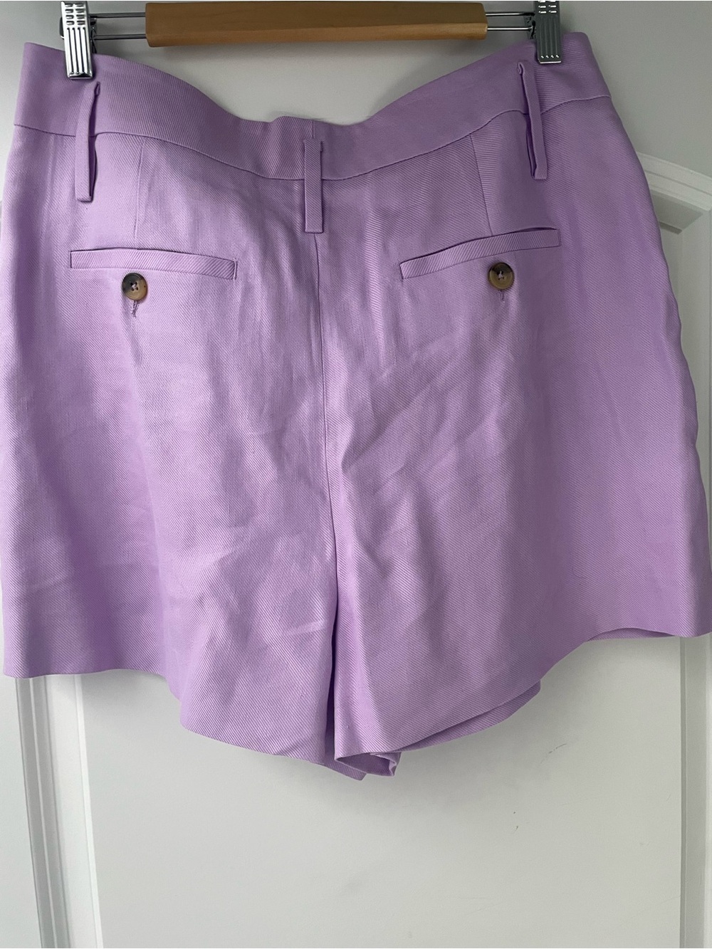 REISS Holly pleat front shorts Linen, Lilac US 8/ UK 12 NEW! - Picture 4 of 7